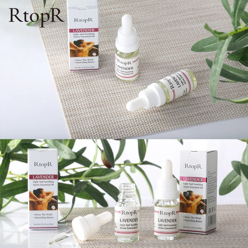 

RtopR Pure Plant Lavender Body Massage Oil Skin Anti-Aging Ginger For Extract Drop For Pain Relief Reduce Anxiety Better Sleep