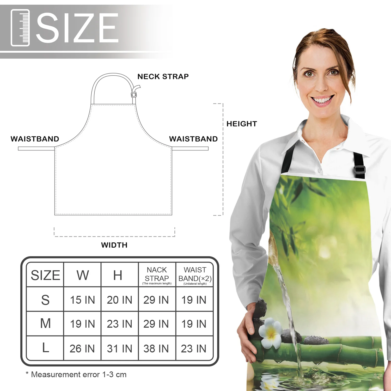 Spa Bamboo Stone Zen Kitchen Aprons BBQ Bib Apron for Cooking Baking Restaurant Pinafore Home Christmas Decorations | Дом и сад