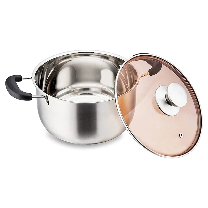 Нержавеющая сталь бак штока 4 Кварта фондовых кастрюлю с крышкой термостойкий