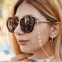 fashion transparent crystal reading sunglasses chains bead women lanyard accessories sunglasses hold straps cords