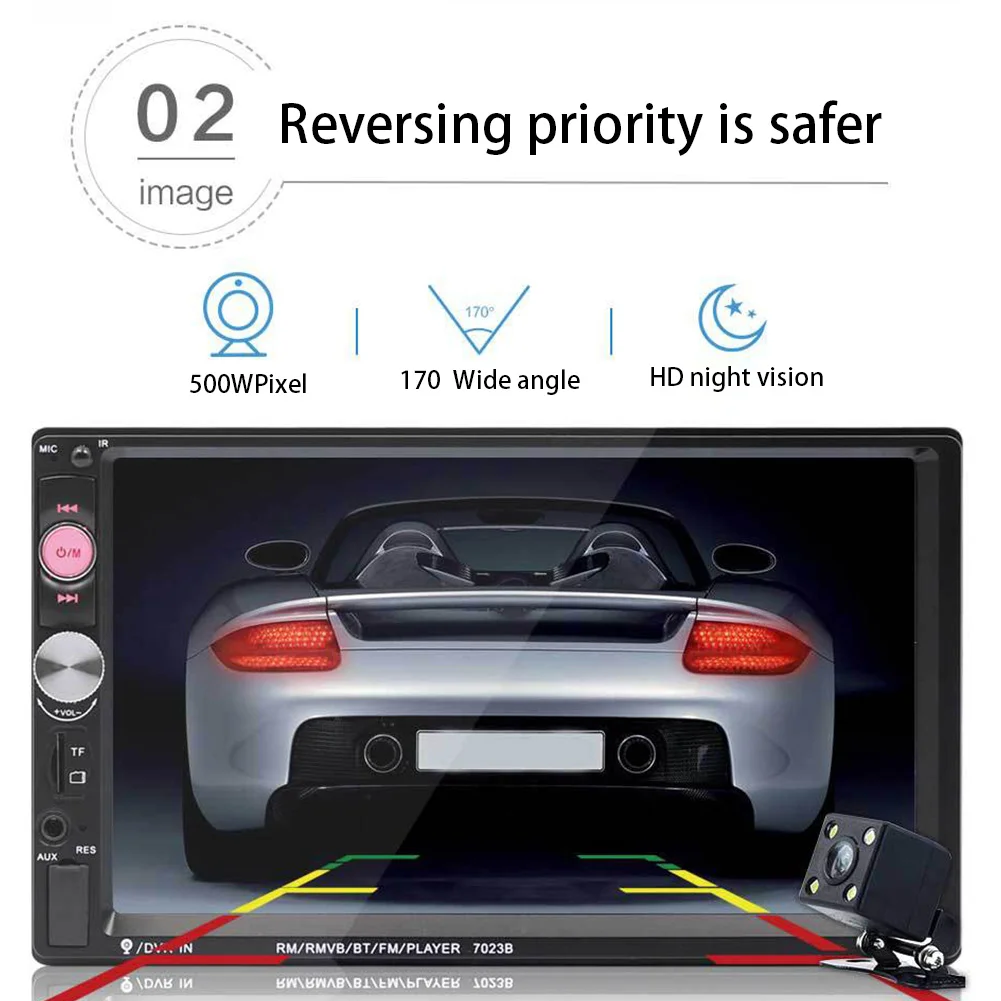 

7" TouchScreen Universal HD MP5 Multimedia Backup Camera Radio Video Car Player