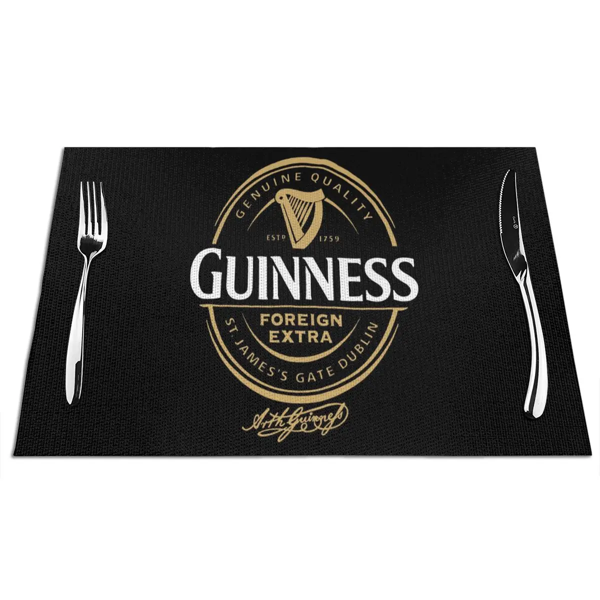 

Guinness Stout Beer Logo Dublin Black T Size Medium Natural Discount Female New 2021 Latest Tableware Mat
