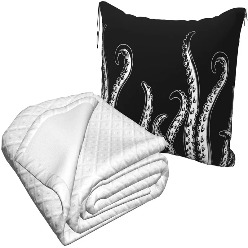 barato Polvo Preto Viagem Travesseiro Cobertor Dois-em-um Mochila Cinta E Compacto Avião Saco Cintura Suporte 60x43 Polegadas