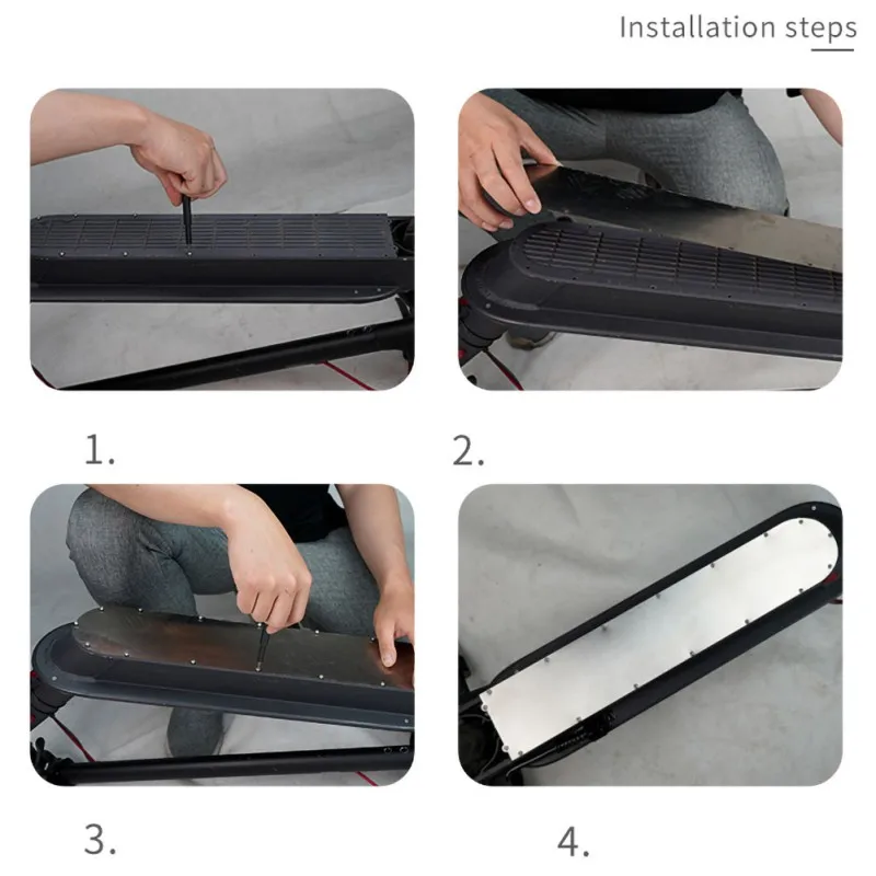 

New Anti-skid Battery Bottom Cover electric scooter stainless Steel Drop Shopping Lower Scooter Plate scooter Parts