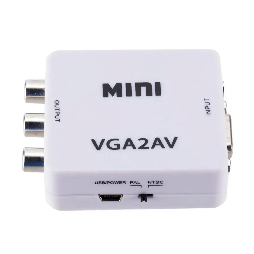 Мини-преобразователь VGA в RCA адаптер HD-видео преобразователь AV поддержка 1080P VGA2AV