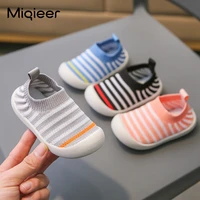 2021 baby first walkers shoes unisex breathable kids toddler socks shoes anti skid fly weave soft sole floor walking footwear