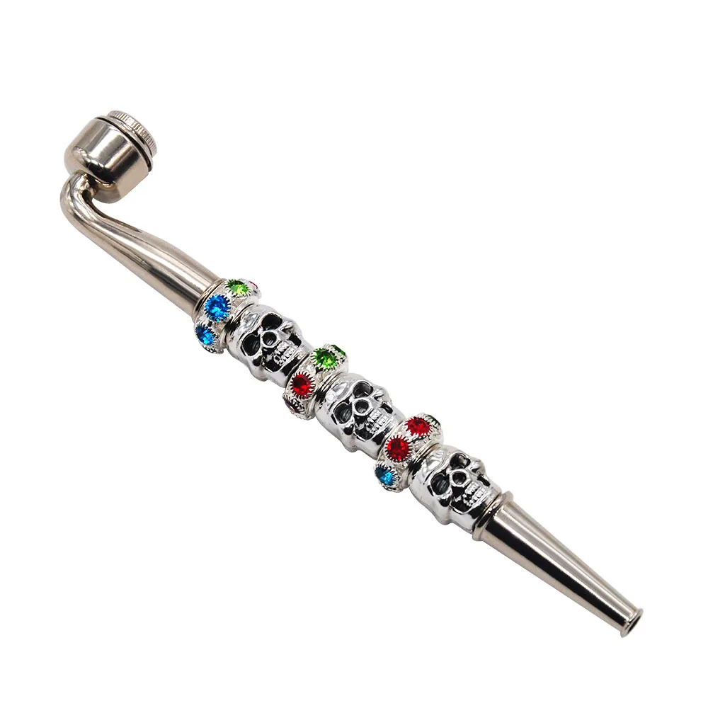 Череп металлическая курительная трубка из цинкового сплава 178 мм чаша ручная