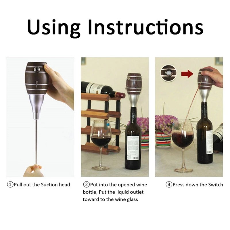 

Barrel Wine Pourer Decanter Electric Cider Pump Aerator Machine Wine Juice Bottle Pourer Family Bar