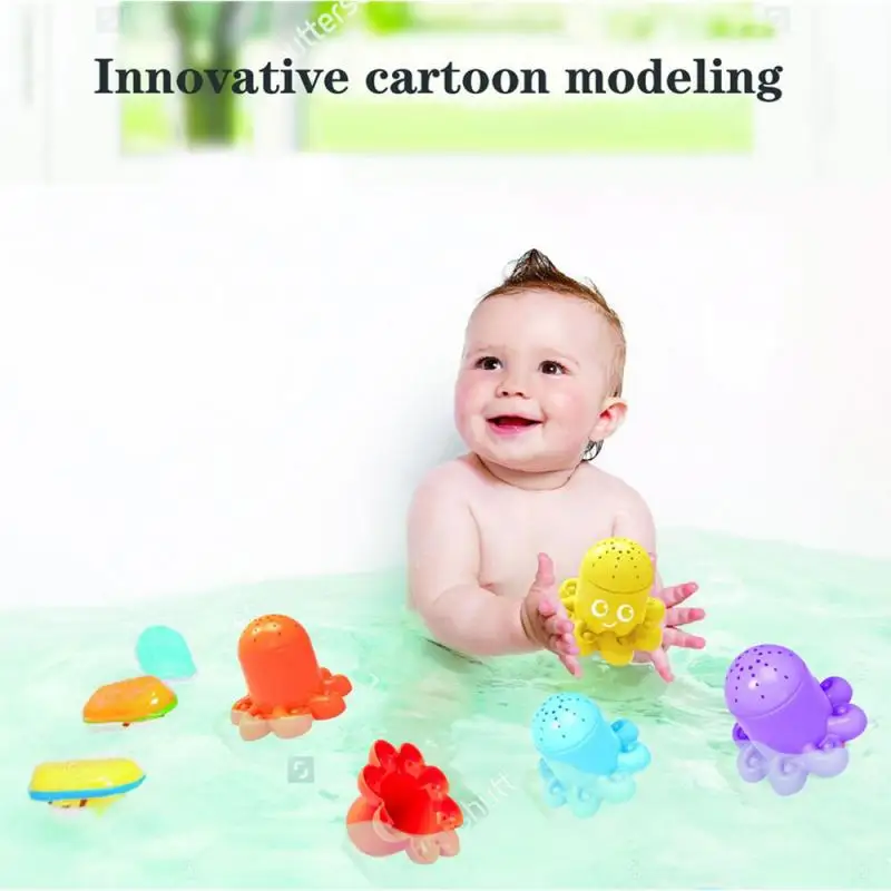 

Children's Educational Fun Cartoon Octopus Hourglass Stacking Cups Bathing Toys Tower Infant Educational Early Education Toys