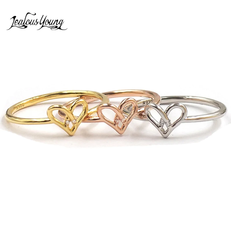 Фото Модные золотые и серебряные кольца в форме сердца для женщин женские простые