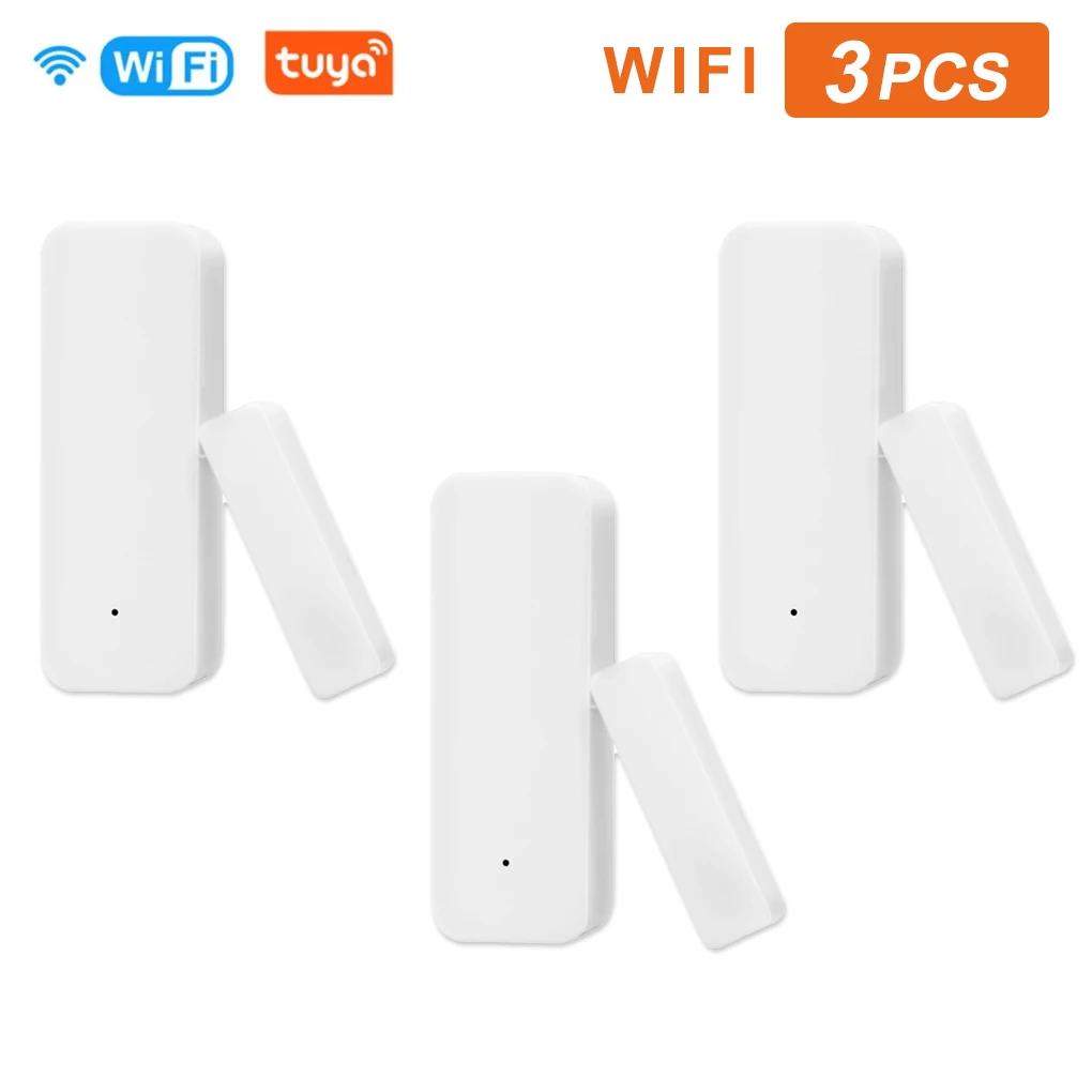 

Tuya умный WiFi датчик для двери открытые/Закрытые детекторы WiFi приложение оповещение/звуковая сигнализация безопасности с Alexa Google Home