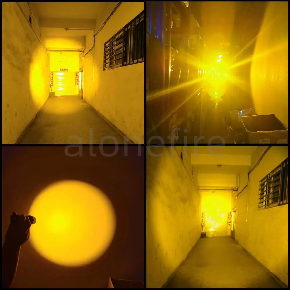 Фото Alonefire E17/оранжевый/желтый/XM-L2 Led Фонарь с приближением, Водонепроницаемый фонарь 3800 люмен 18650 Батарея для фонарь, фонарь для кемпинга №2