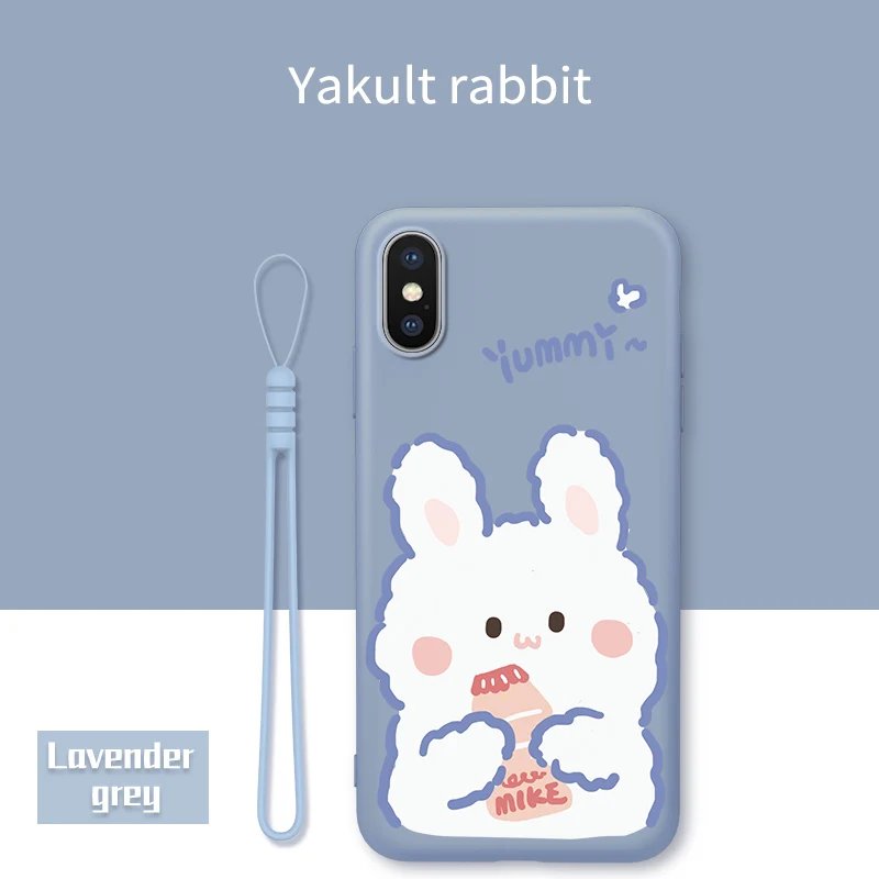 Силиконовый чехол для iPhone 6, 6 S, 7, 8 Plus, X, XR, Xs, Max, милый мультяшный чехол, силиконовый чехол, бампер для iPhone 11 Pro, Max, Funda, Coque Capa - Цвет: Yakult Rabbit