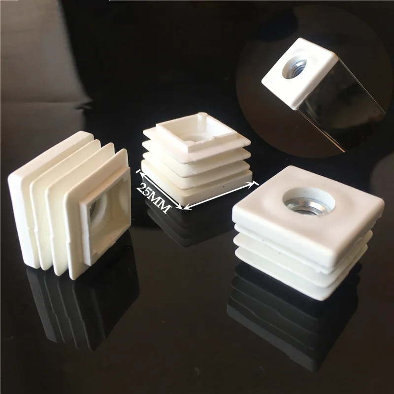 

White Chair Leg Caps Protector Furniture Accessories Plastic Furniture Leg Pipe Hole Plugs with Nut Blanking End Cover