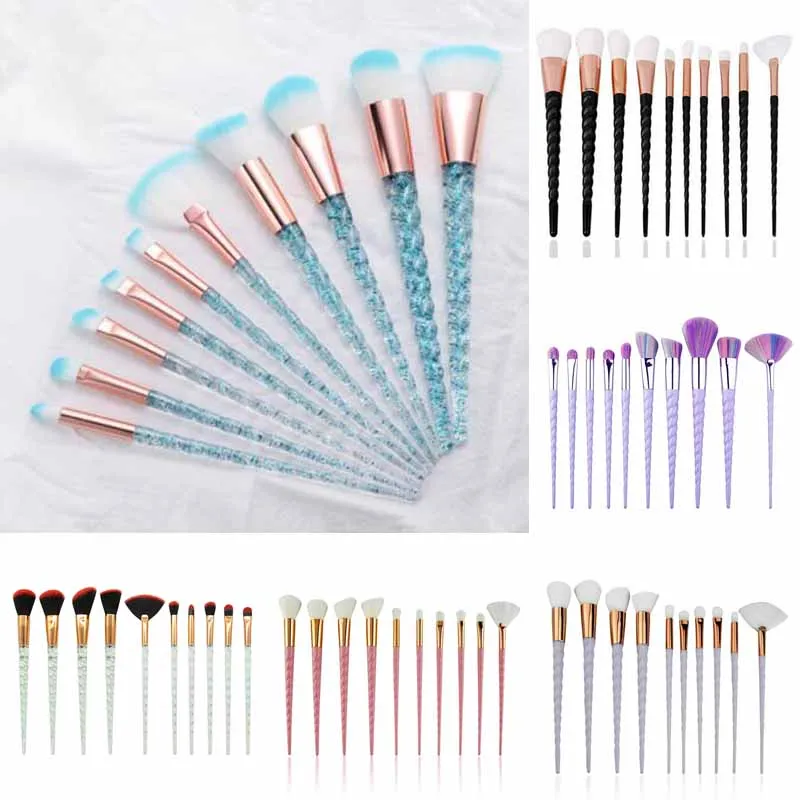 10 шт. набор кистей для макияжа в виде единорога|Аппликатор теней век| |