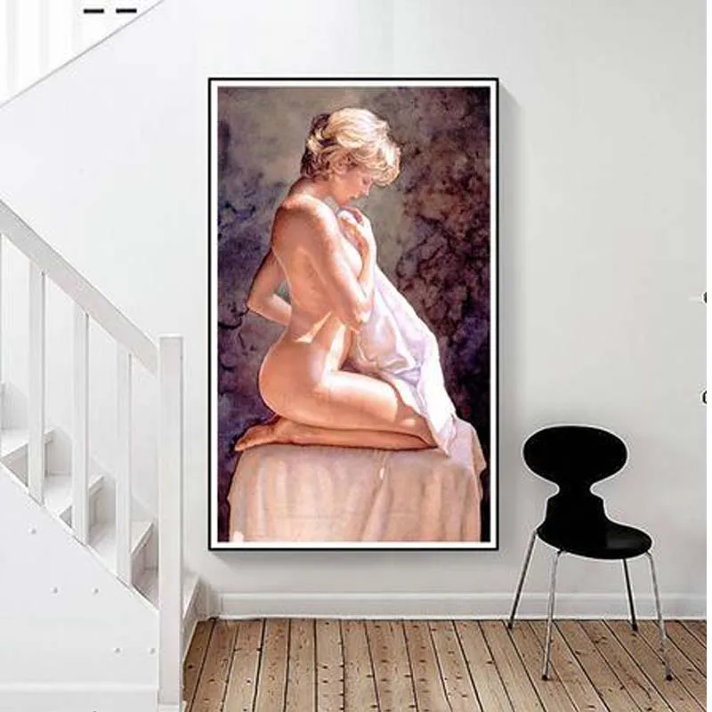 Алмазная живопись с обнаженными кристаллами пикантная полноразмерная картина