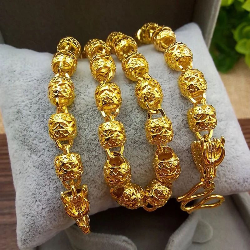 

Dragon Head Link Chain Yellow Gold Filled Mens Necklace Accessories Gift