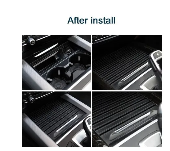 

Black ABS+PC Auto Center Console Cover Water Cup Holder For BMW X5 F15 X6 F16 2013-2019 Cup Holder Roller Shutter