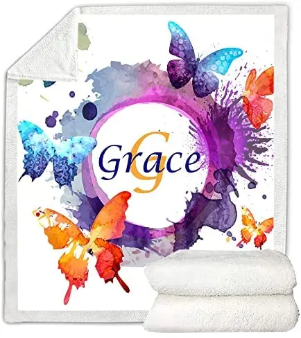 

Loxloy индивидуальное одеяло с именем, персонализированное постельное белье, одеяло на заказ, шерпа, Флисовое одеяло, одеяло для семьи