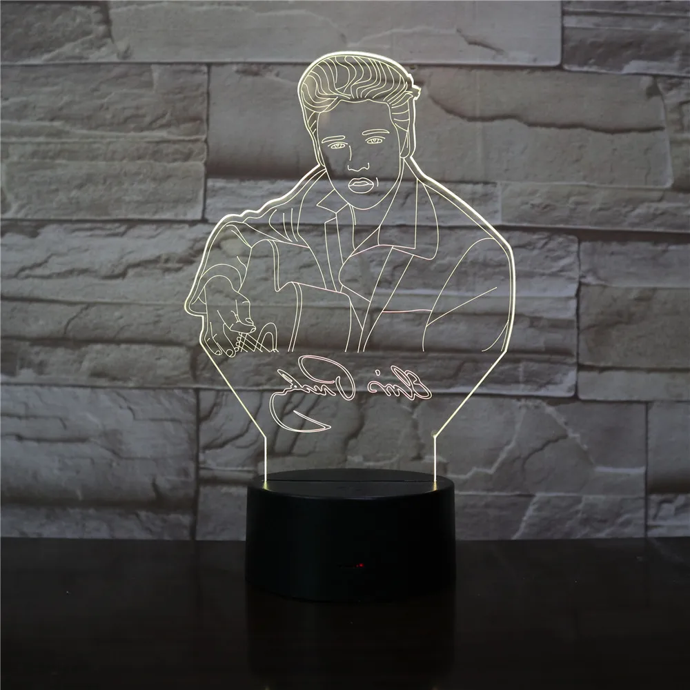 Элвиса Аарон Пресли настольная лампа Король рок н ролл Led Ночник светильник