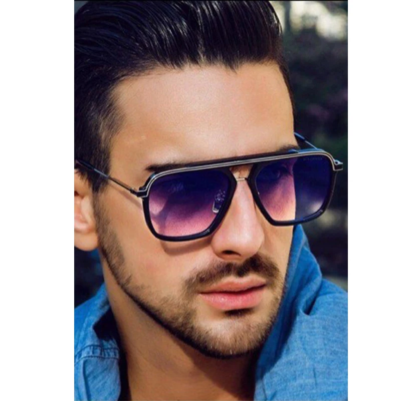 mizho hot tony stark square sunglasses men brand designer retro gradient whole glasses women shades eyewear oculos de sol uv400 free global shipping