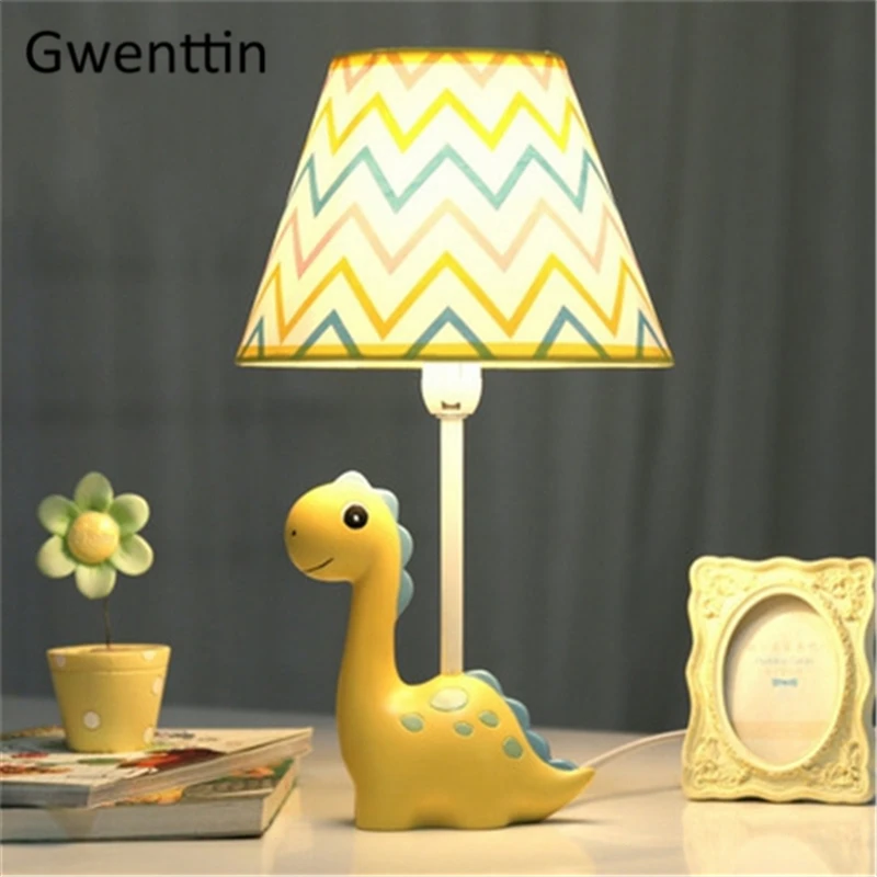 Мультяшные настольные лампы в виде динозавра для спальни кровати прикроватные