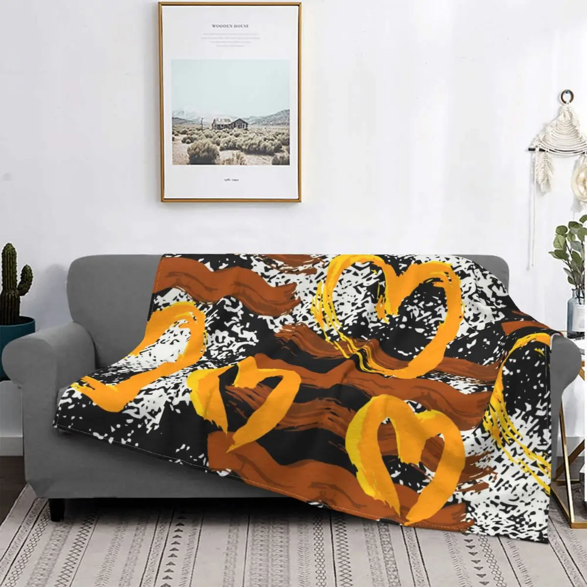 

Клетчатое одеяло в стиле граффити, мягкое дышащее флисовое покрывало в современную клетку, для спальни