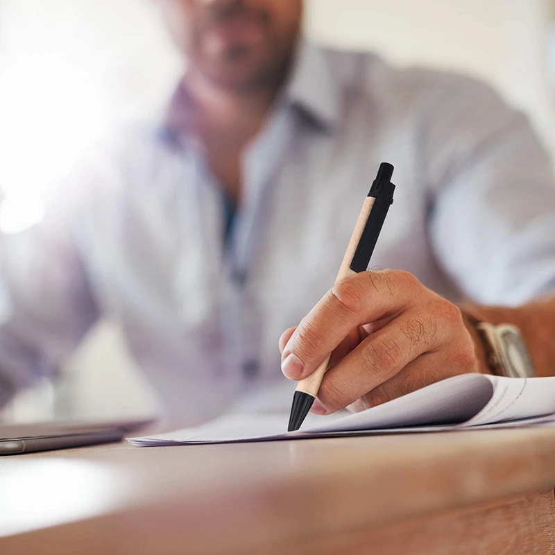 

100 Pieces Eco-Friendly Ballpoint Pens 0.7 Mm Medium Point Retractable Ballpoint Pens for School Office Home Writing