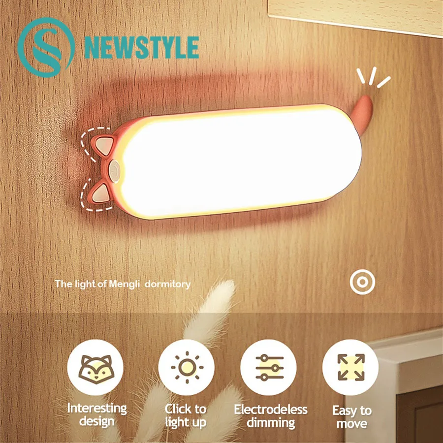 

Desk Lamp Hanging Magnetic LED Table Lamp Chargeable Stepless Dimming Cabinet Light Night Reading Table Light For Dormitory