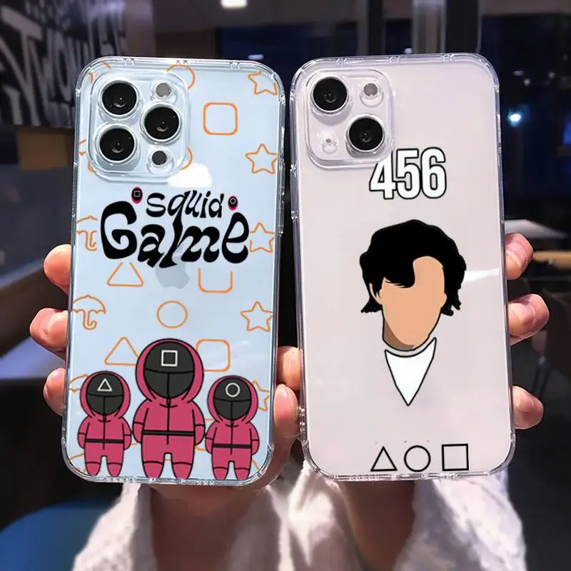 

Squid Game 456 Round Six Phone Case For iphone 13 12 11 8 7 plus mini x xs xr pro max Transparent soft
