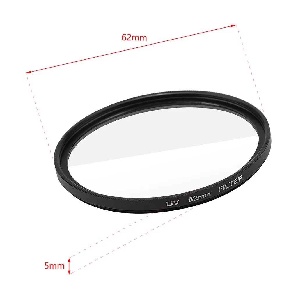 62mm УФ-фильтр для объектива камеры Canon/Nikon/Pentax SLR, водонепроницаемый УФ-фильтр 49 мм 52 мм 55 мм 58 мм 62 мм 67 мм 72 мм 77 мм 82 мм#5 - Цвет: 62mm