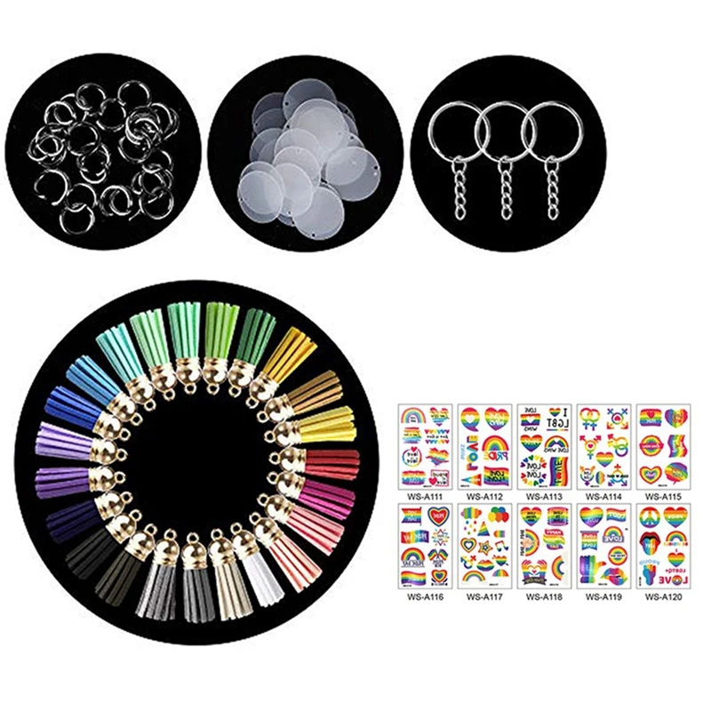 

Acrylic Transparent Keychains with 100Pcs Acrylic Keychain Blanks with Circle Clear Keychain ,Hooks