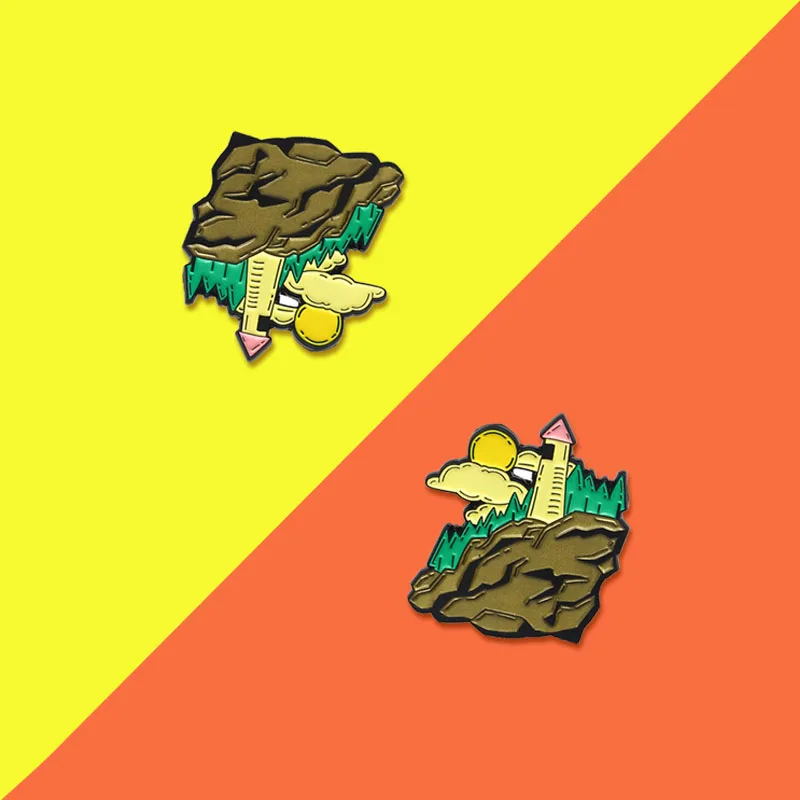 

Meet The Lighthouse On The Hillside Design Metal Enamel Brooch Creative Retro Sunset Beautiful Landscape Badge Clothing Pin