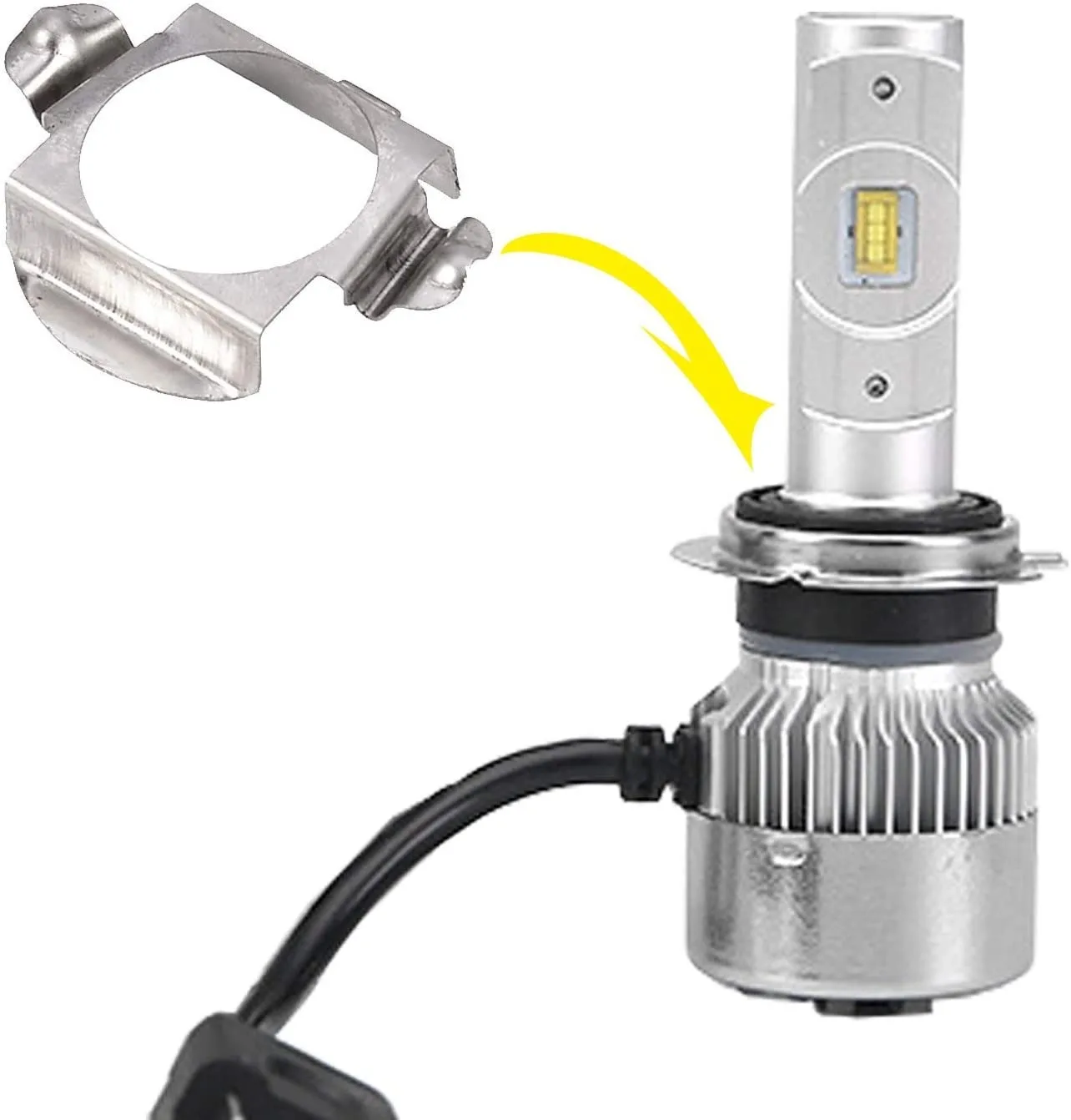 Переходник светодиодных ламп H7 LED для Mercedes Benz, GLA, C, ML, Ford ...