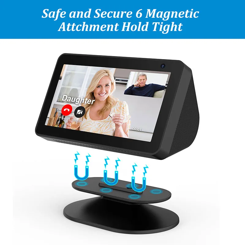 Регулируемая Магнитная подставка PlusAcc с противоскользящим основанием для Amazon Alexa