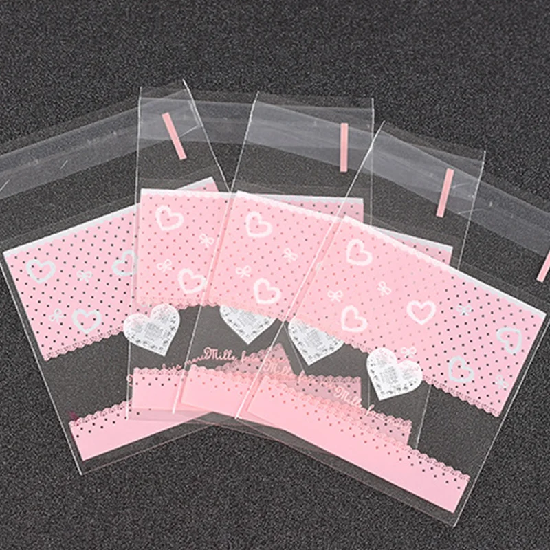 100 шт. пластиковые пакеты в форме сердца для конфет|Подарочные сумки и упаковка| |