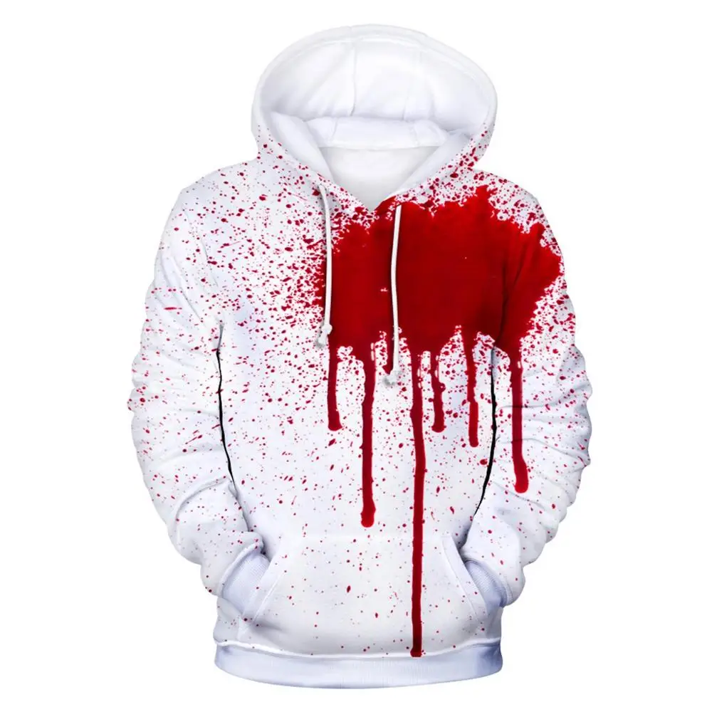 Мужская и женская мода Хэллоуин 3D принт вечерние с длинным рукавом капюшоном