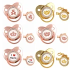 Роскошный Бриллиантовый медведь и бриллиантовый ребенок с зажимом без бисфенола А силиконовая новорожденная соска блестящая золотая Бриллиантовая