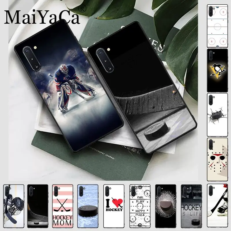 Черный мягкий силиконовый чехол для телефона из ТПУ с изображением хоккейной