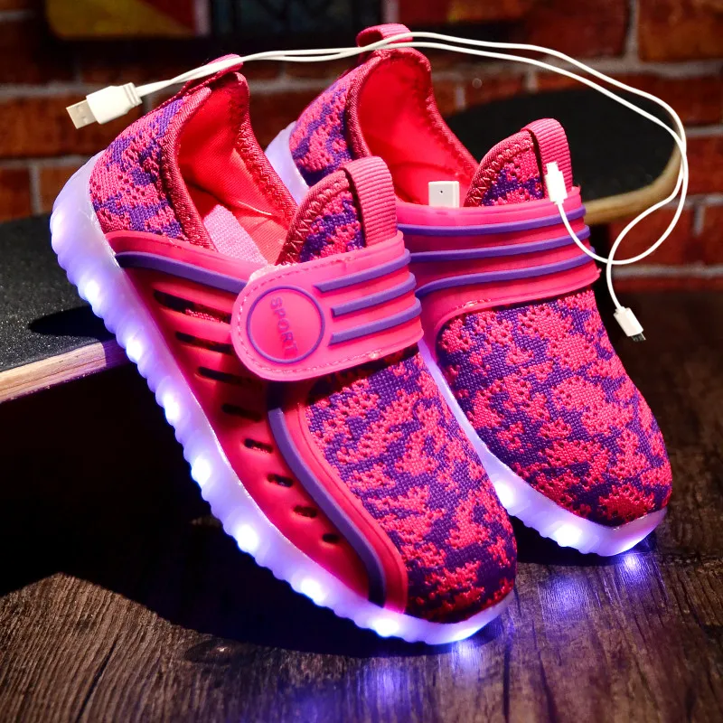 

Size 26-37 Kids LED Sneaker Boys Shoes USB Charging Children Shoes with Light up Luminous Girls Glowing Sneakers School Shoes