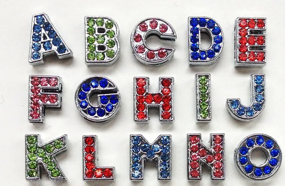 1 шт. разноцветные стразы буквы английского алфавита Внутренний диаметр: 8 мм Φ