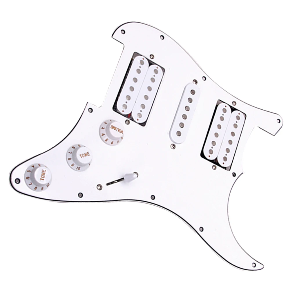 Загруженный Prewired электрогитара Pickguard звукосниматели 11 Hole HSH белый | Спорт и