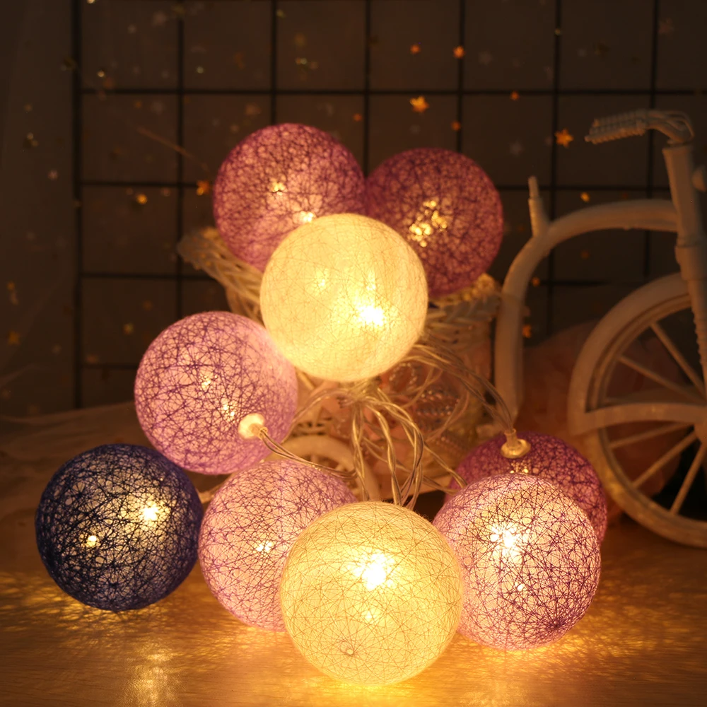 1 5 м гирлянда хлопок шары струнный светильник s батарея диаметр 6 см 10 шар цепочка