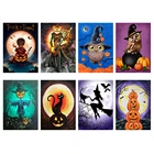 Алмазная 5D картина сделай сам, мультяшная серия, Хэллоуин, круглая дрель, украшение для дома, подарок, тыква, креативная подвесная картина, 30x40 см