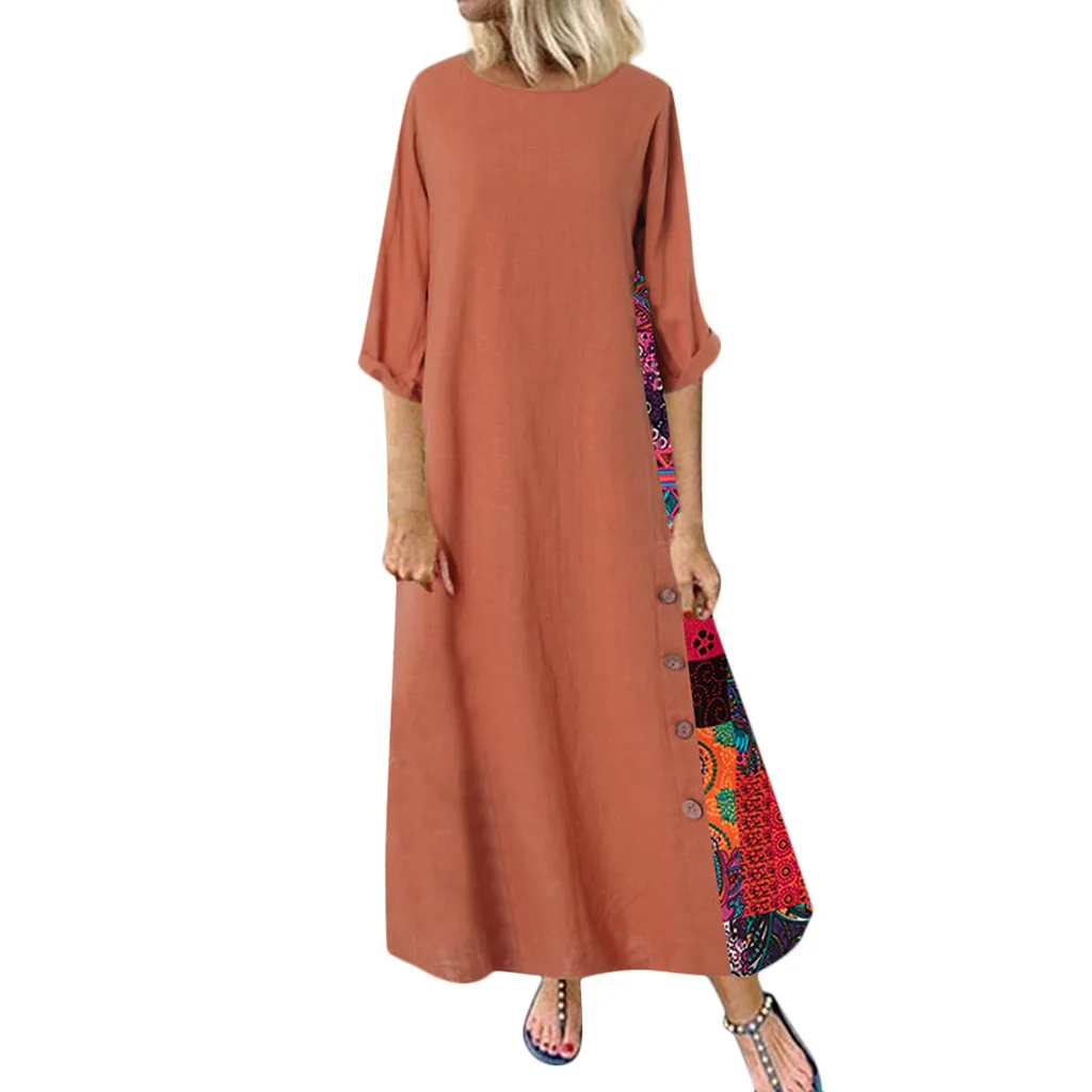 Женское платье большого размера летнее элегантное свободное женское