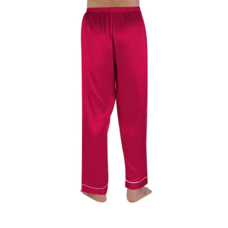

New Solid Color Silk Men's Casual Pajamas Loose Home Wear 2020