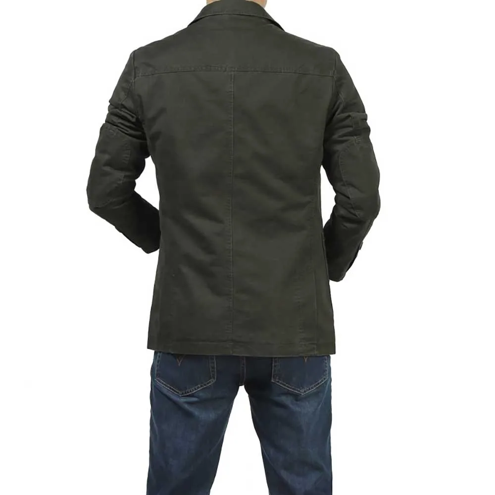 Новинка модные мужские повседневные Костюмы блейзер хлопковое пальто пиджак в