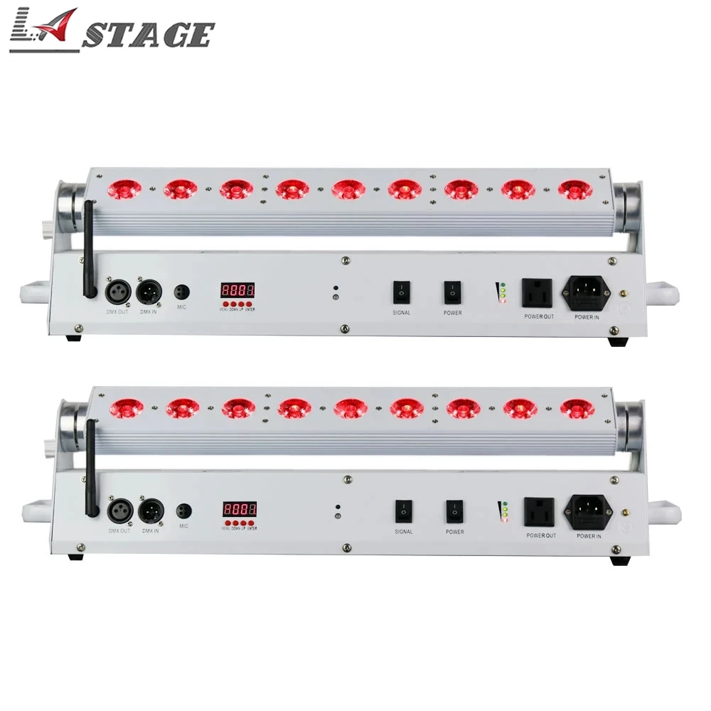 Free Shipping 9x18W 6IN1 RGBWA UV 6in1 Battery Wireless Led Washer Light Bar Line Uplighting DJ Disco DMX Stage Effects | Лампы и