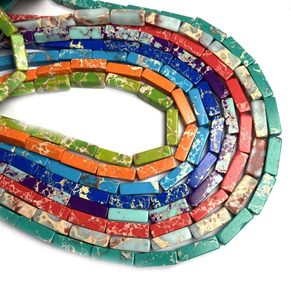 

Natural Stone Loose Beads Cuboid Scattered Crystal Agates Spacer Stone Beading Charms for Jewelry Making Necklace Bracelet