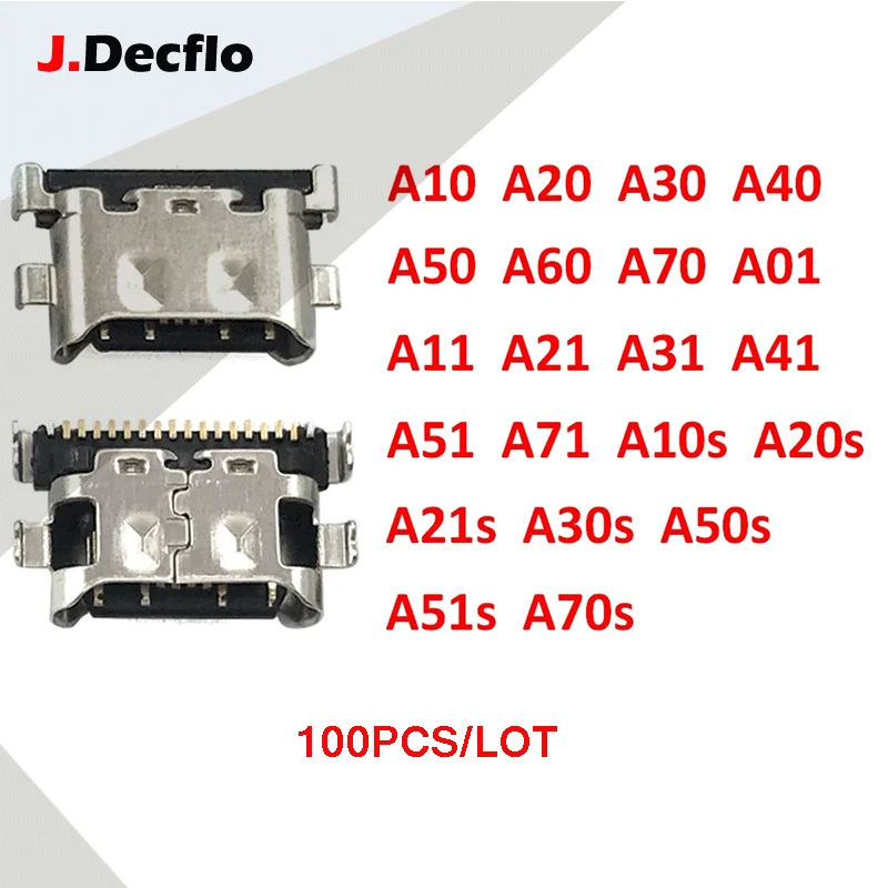 

100Pcs Charger USB Charging Port Dock Connector For Samsung A20 A30 A50 A70 A51 A21s A01 A30s A20s A50s A11 A21 A31 A52 A02s A32